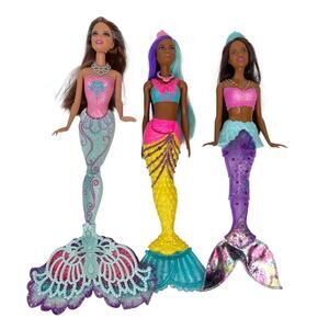 Barbie Mermaid 2012 Color Magic Mermaid & Dreamtopia 2019 - Lot of 3 Dolls